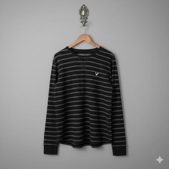 American Eagle Outfitters Heritage Striped Long Sleeve Thermal Shirt Large - Picture 1 of 8
